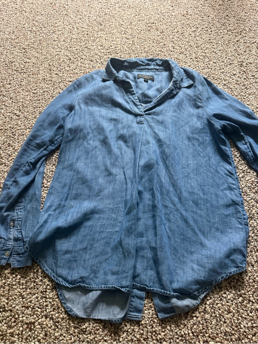Banana Republic Blue Denim-Style Tunic Top